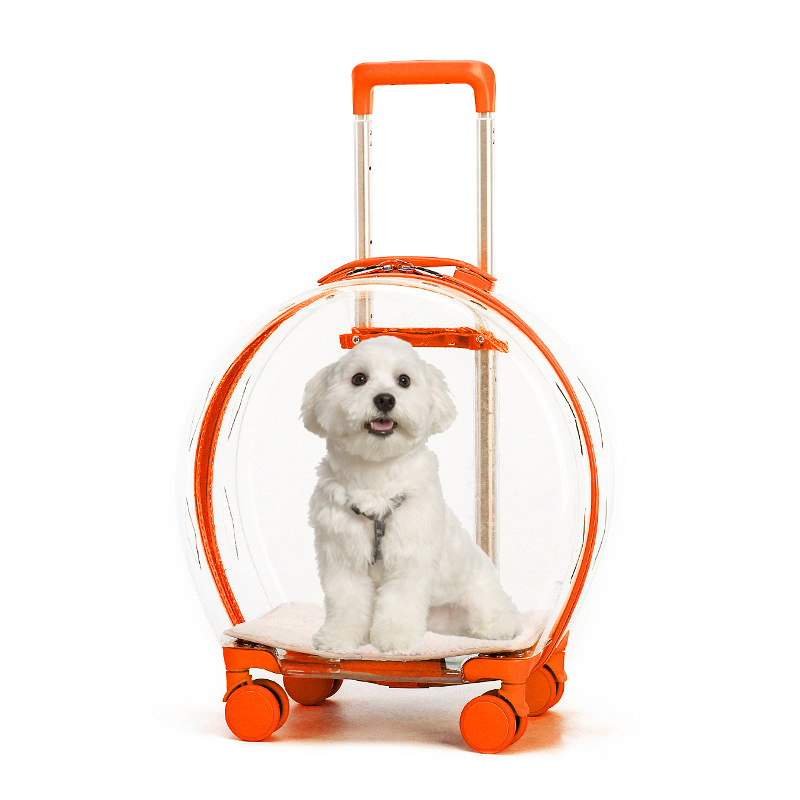 Cat Dog Transparent Window Suitcase Acrylic Travel Outdoor Bag Space Capsule Pet Backpack Trolley Case Hand Push Dual-use Travel · v2